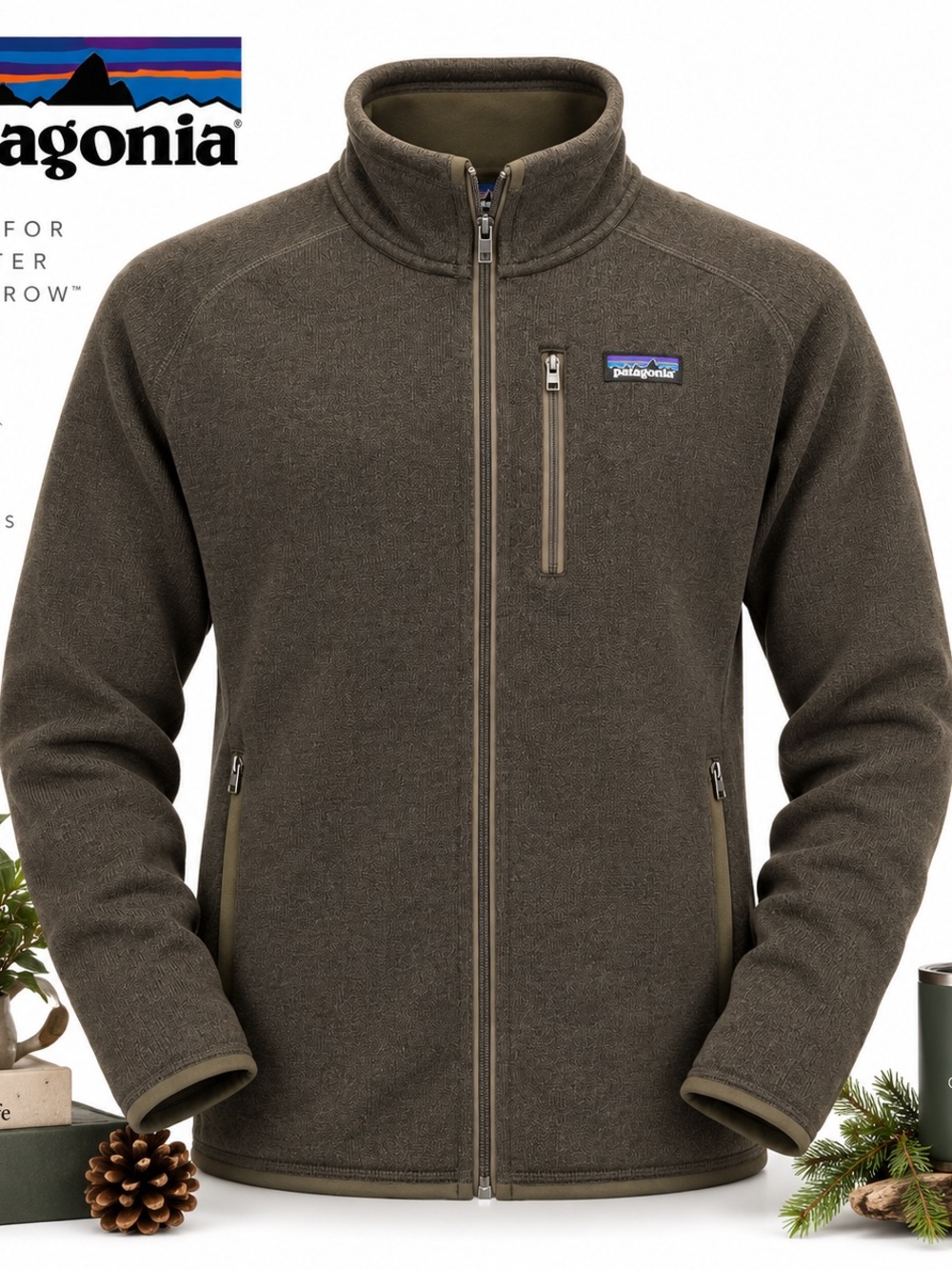 Patagonia Better Sweater Men's M Brown Full Zip Jacket Gorpcore Outdoor Casual